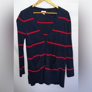 Women’s striped button cardigan
